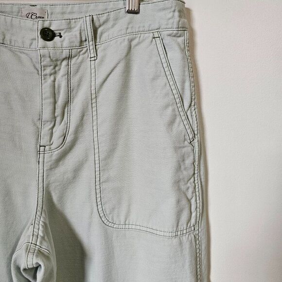 EUC J. CREW LIGHT MINT GREEN COTTON RELAXED CHINOS PANTS SIZE 12 / L - Picture 8 of 16